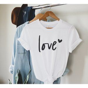 NEW W/TAGS Love white graphic tee